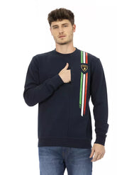 Automobili Lamborghini Blue Cotton Men Sweater with Chest Pocket -   -  Automobili Lamborghini.